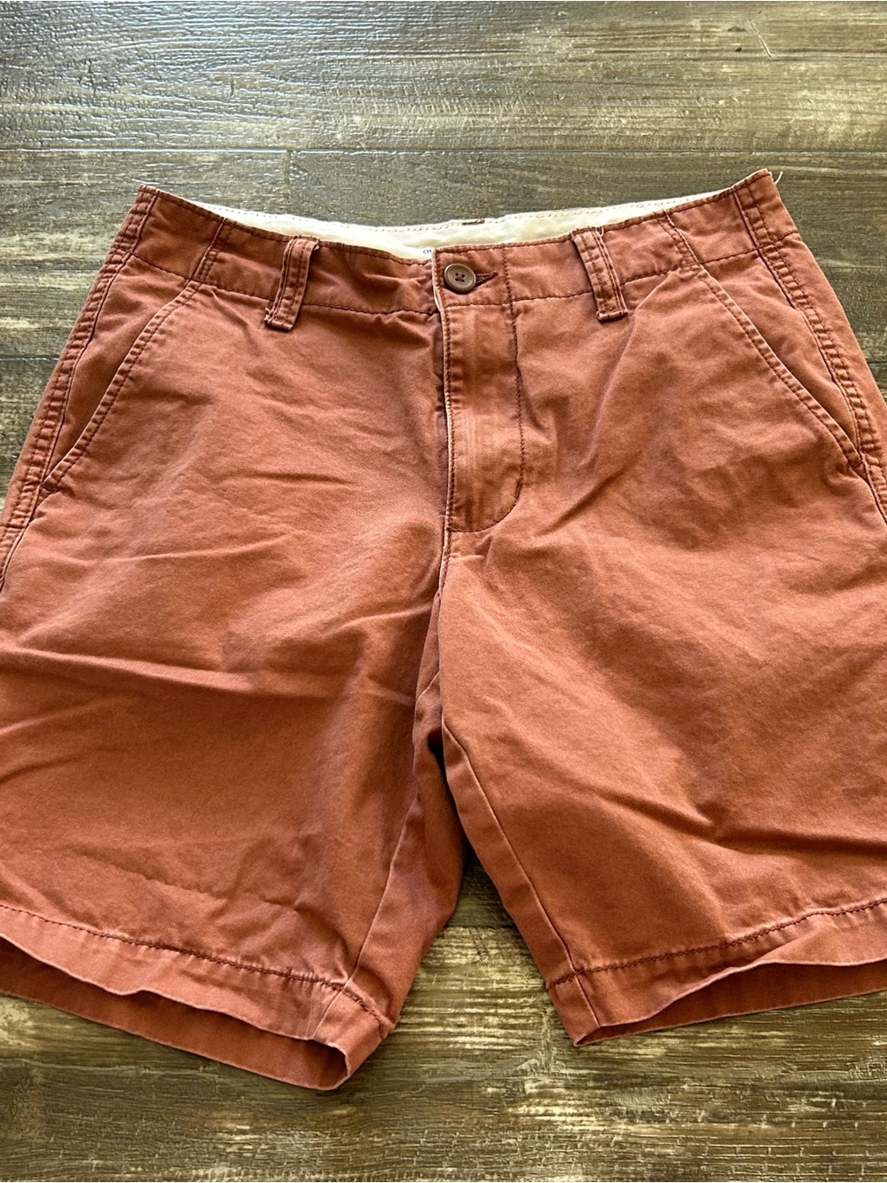 Old Navy Men's Rust-Red Flat Front Cotton Shorts